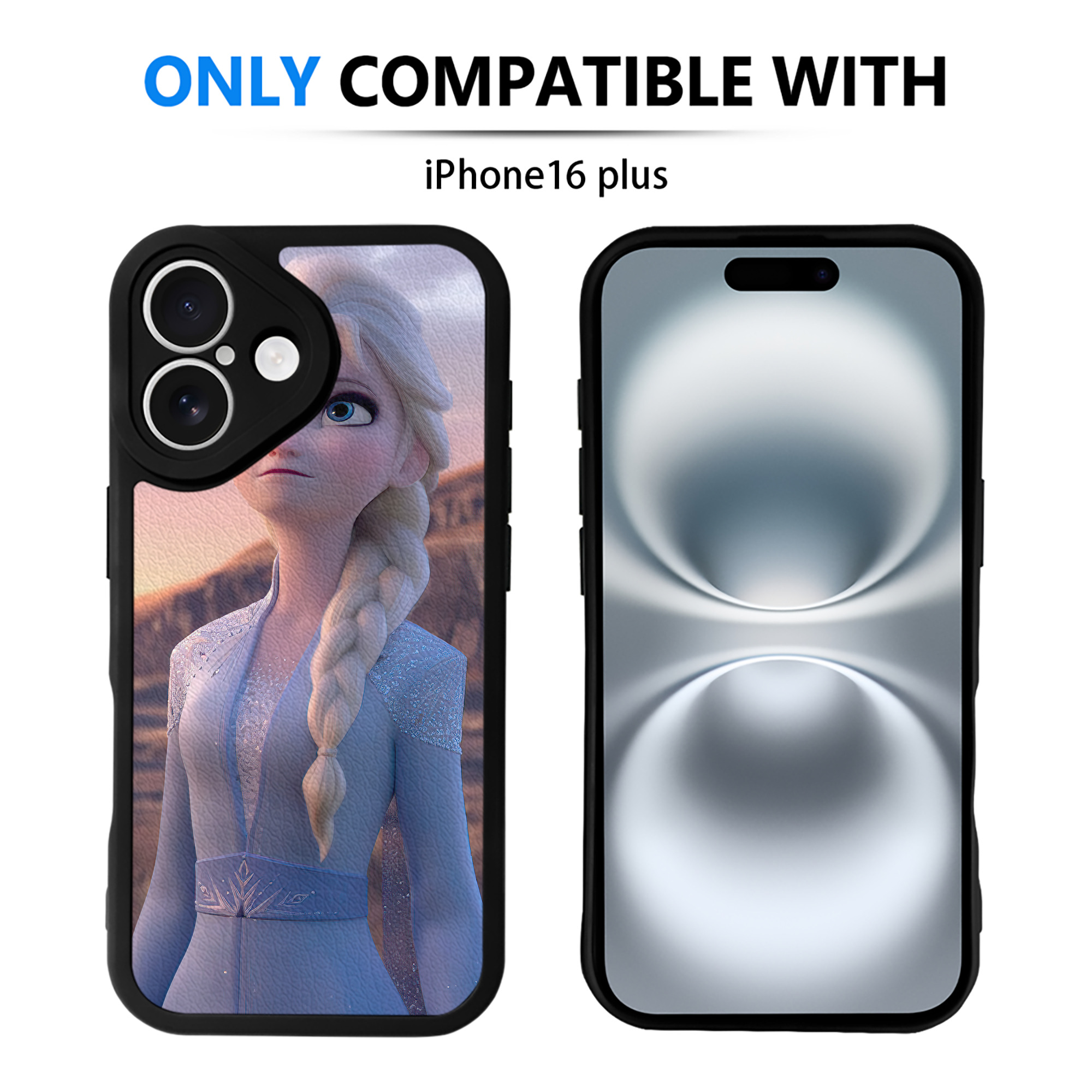 （画像用） アナと雪の女王 アンナ エルサ Frozen Anna Elsa 【iPhone 16シリーズ対応】シリコンスマホケース（レザー調） 材質：シリコン